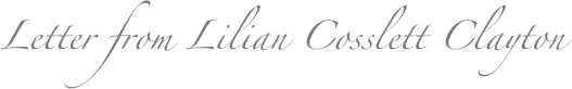 Letter from Lilian Cosslett Clayton